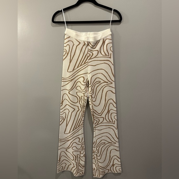 Blue Blush Mocha Swirl Halter Top and Pants Matching Set Size S Cream Multi - Picture 12 of 16